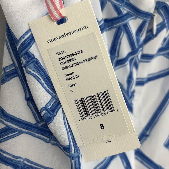 Vineyard Vines Bamboo Lattice Halter Jumpsuit NWT - Picture 4 of 6